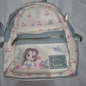 Disney Loungefly Belle Mini Backpack - Cream & Light Blue